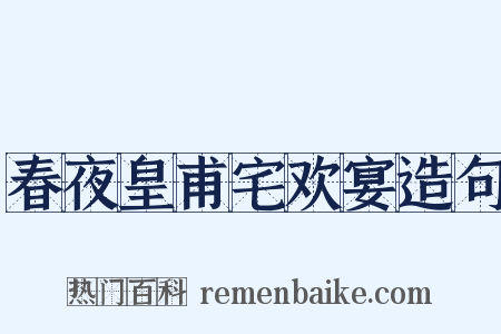 春夜皇甫宅欢宴造句是什么意思的图片